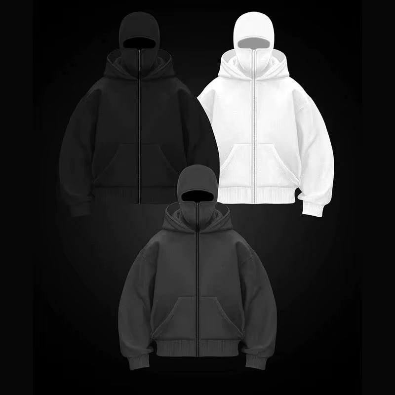 Stay Stylish and Warm with the Double Hooded Y2K Gothic Sweatshirt for Men and Women - Perfect for Autumn and Winter!