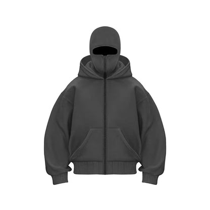 Stay Stylish and Warm with the Double Hooded Y2K Gothic Sweatshirt for Men and Women - Perfect for Autumn and Winter!