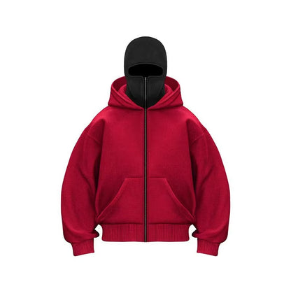 Stay Stylish and Warm with the Double Hooded Y2K Gothic Sweatshirt for Men and Women - Perfect for Autumn and Winter!